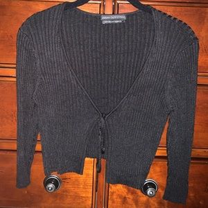 Black Tie-front Cardigan